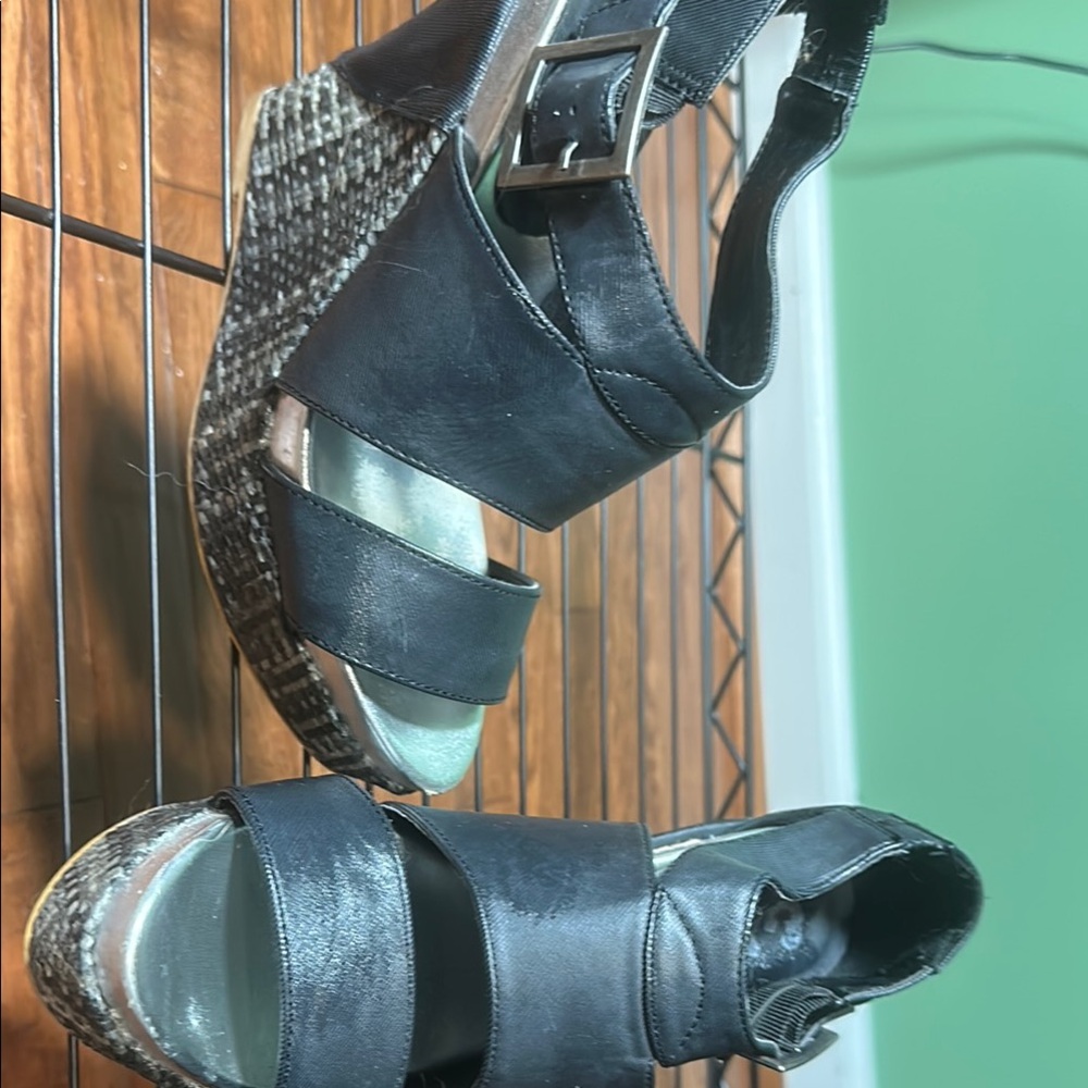 Metallic Wedge Sandals